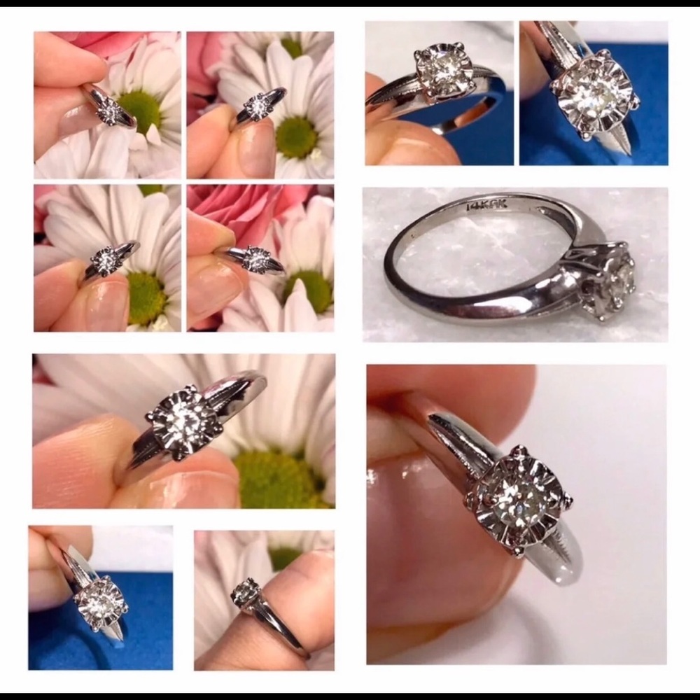 14KT DESIGNER .21 CARAT DIAMOND VIN SOLITAIRE RING